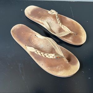 Rainbow Women's Flirty Braided Flip-flop Sandals Sierra brown SZ XL 8.5-9.5